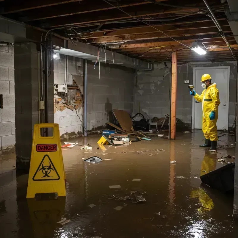 Flooded Basement Electrical Hazard in Honey Grove, TX Property